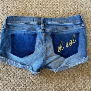HAND-EMBROIDERED Abercrombie Jean shorts